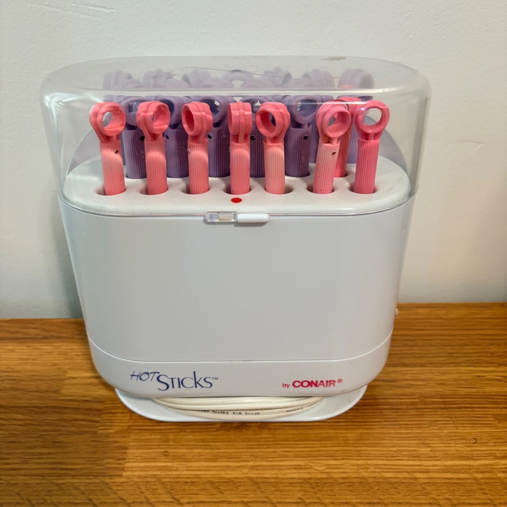 Conair Hot Sticks HS19 Flexible Curler Rollers Purple Pink 20 Count Vintage Used